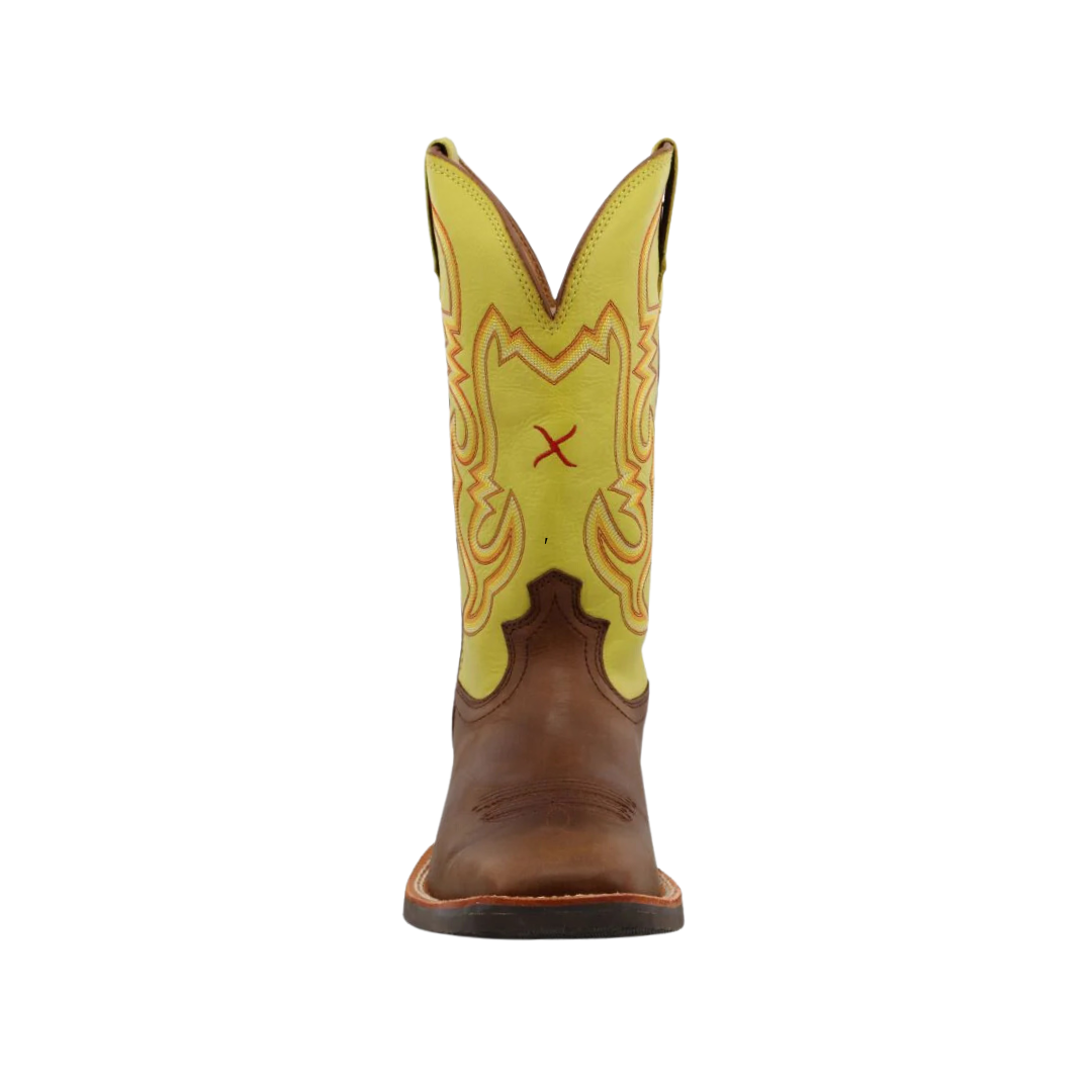 Twisted X Men's 12" Ruff Stock Western Peanut Lime Boots