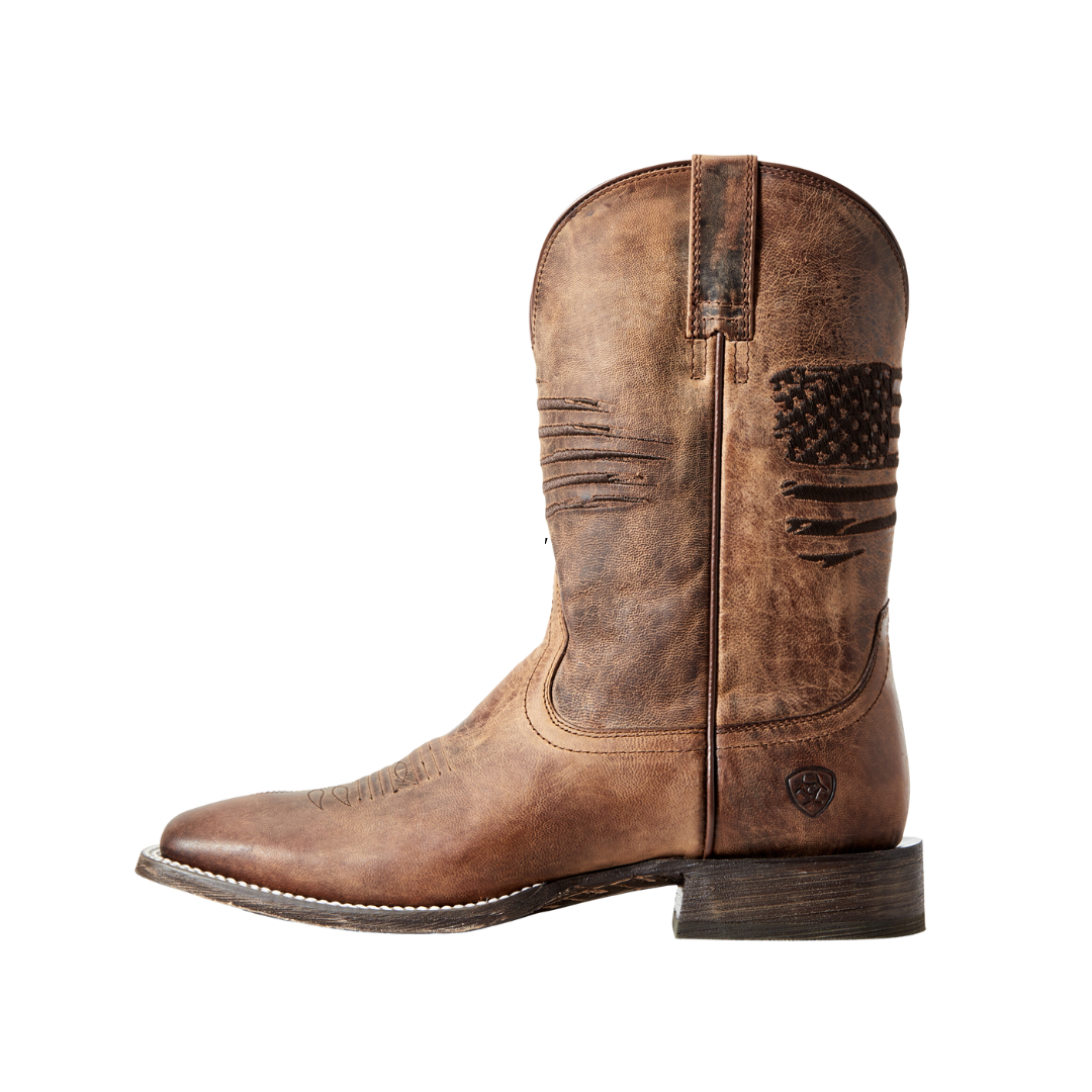 Ariat Men's Circuit Patriot Cowboy Weathered Tan Boots