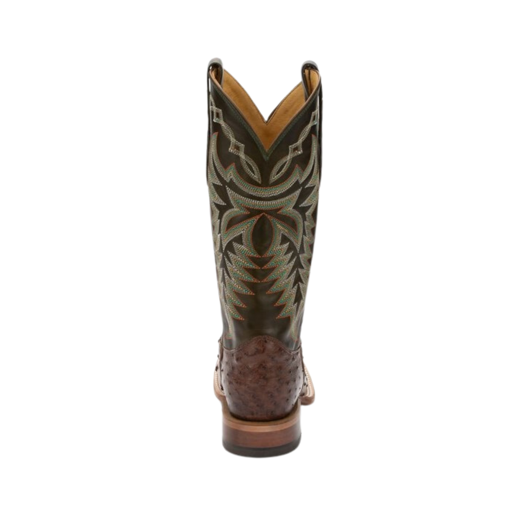 Justin Men's Pascoe Smooth Ostrich Western Boot - Broad Square Toe, Kango Brown (8296)