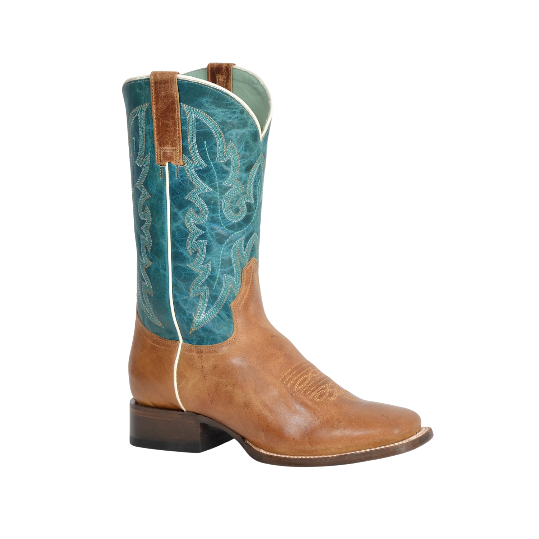 Roper Footwear Women's Waxy Tan Leather Vamp Brown Boots