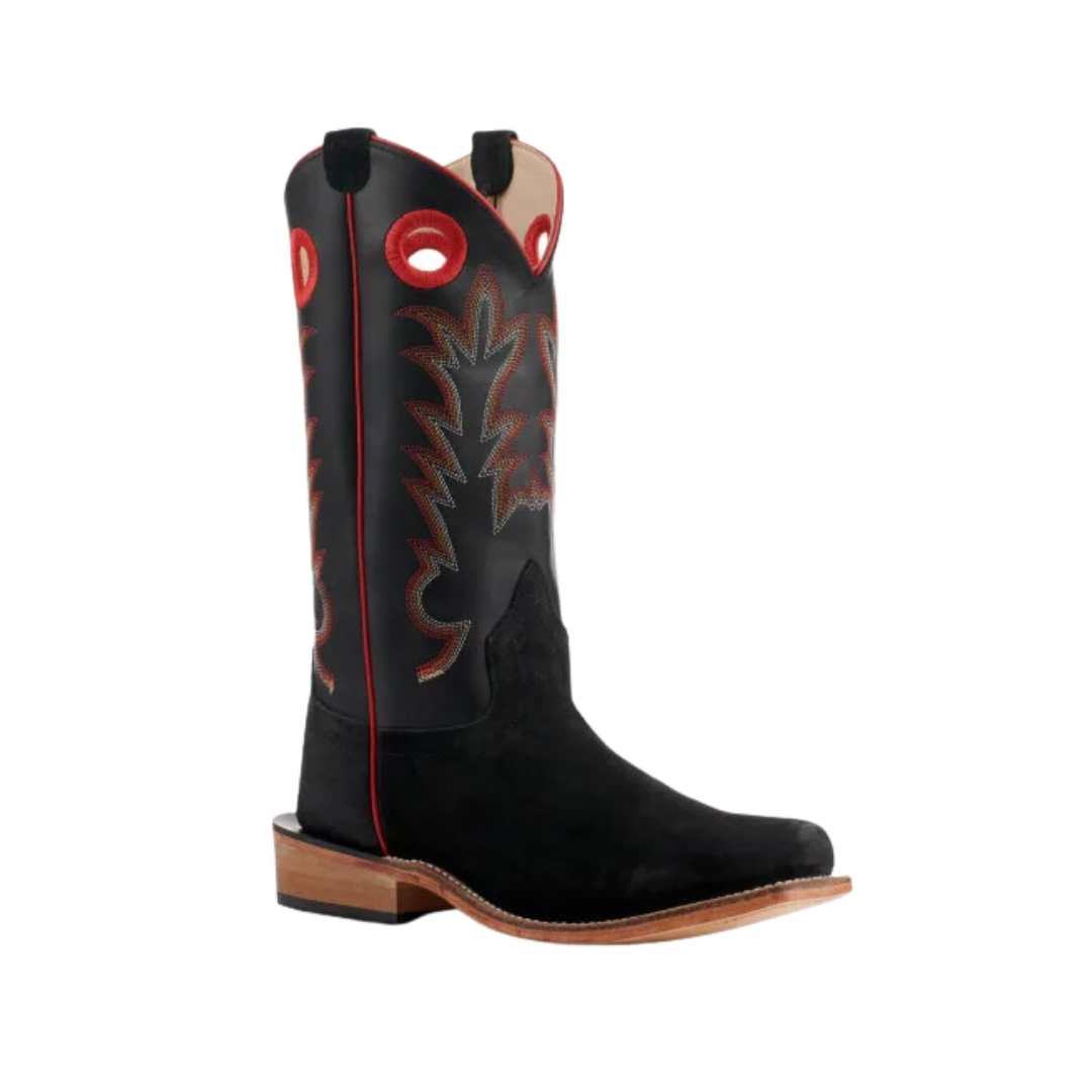 Old West Youth Boy's Medium Square Suede Black Boots