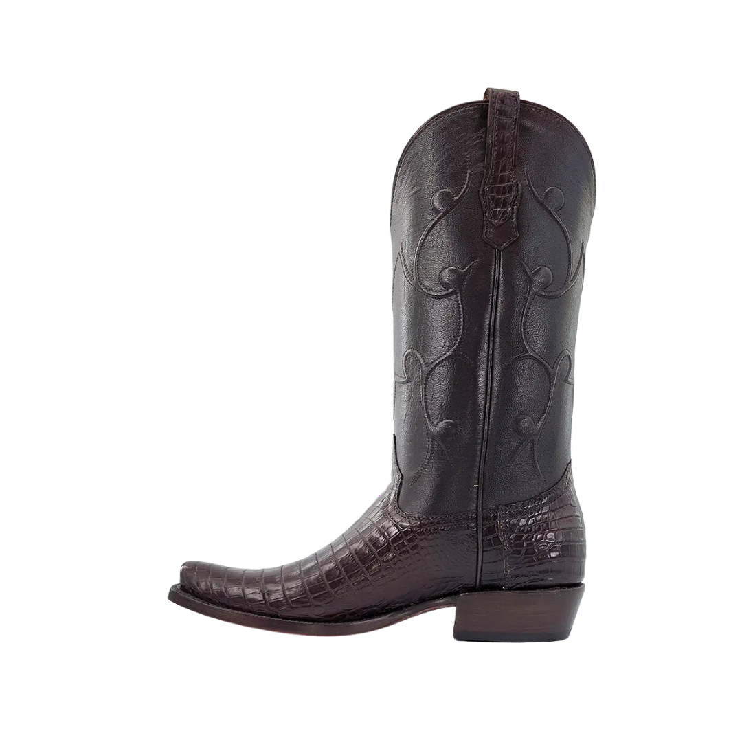 R Watson Nile Crocodile Chocolate Boots