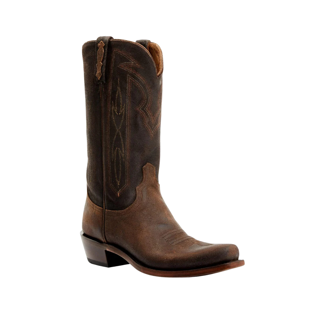 Lucchese Men's Suede Cowboy Whiskey Boots
