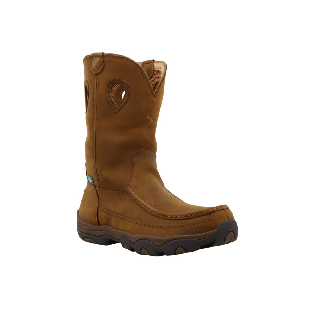 Twisted Men's 11 Pull On Hiker Distressed Saddle & Saddle Boots