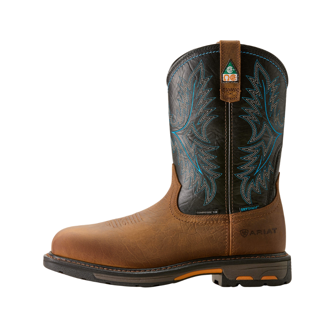 Ariat Men's Waterproof Composite Work Tumbled Brown Boots