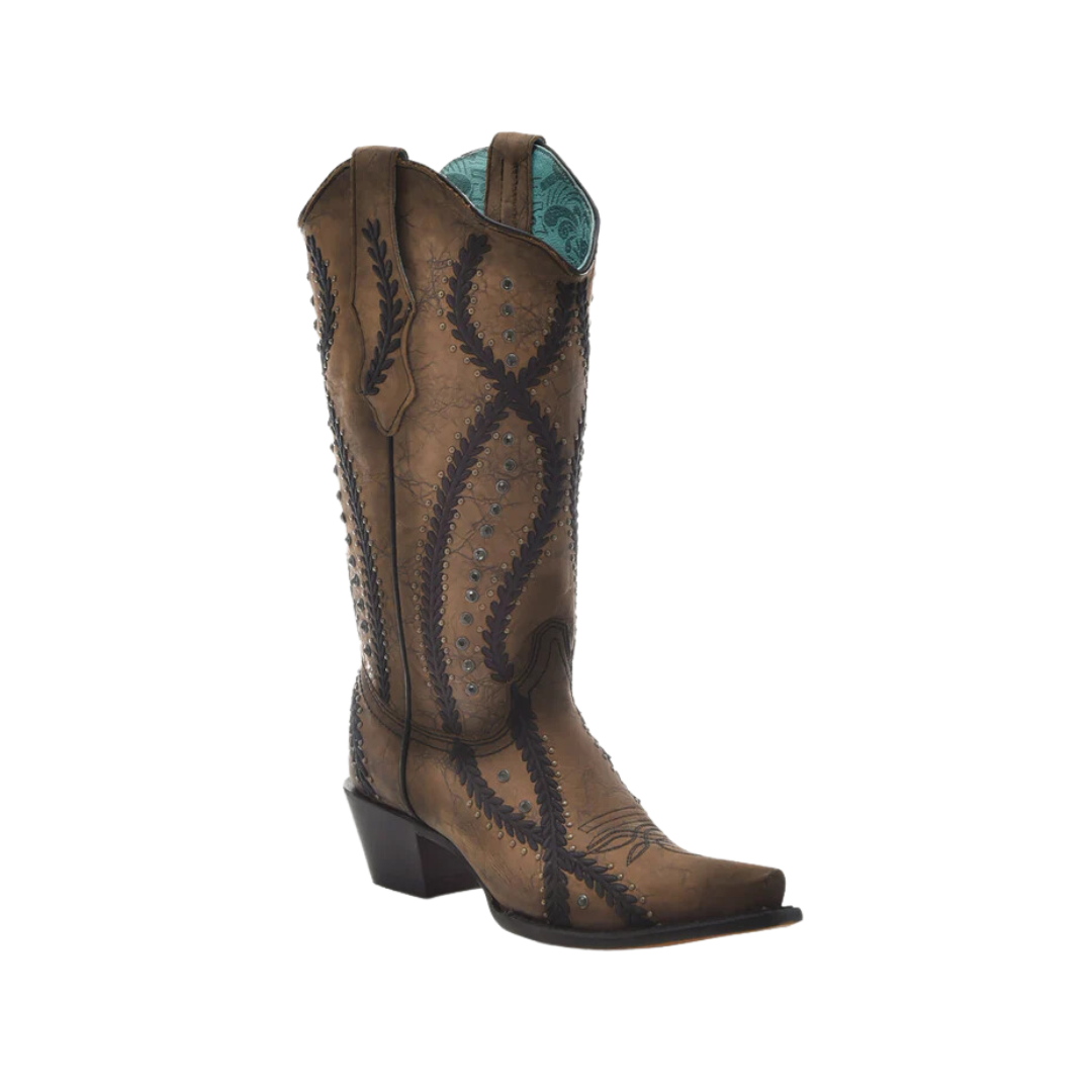 Corral Boots Women's Crystals Studs Brown Boots