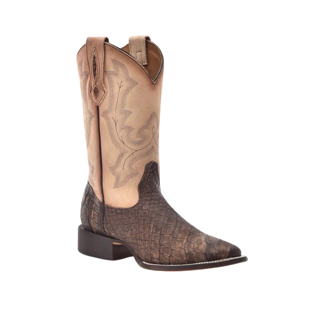Corral Men's Cowboy Embroidery Alligator Wide Cappuccino Boots