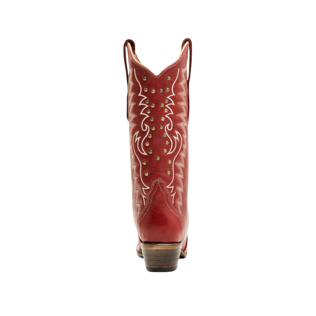 Corral Women's Western Circle G Embroidery Studs Red Boots