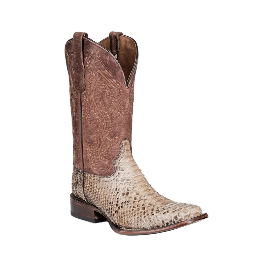 Corral Men's Circle G Taupe Pyhton Brown Boots