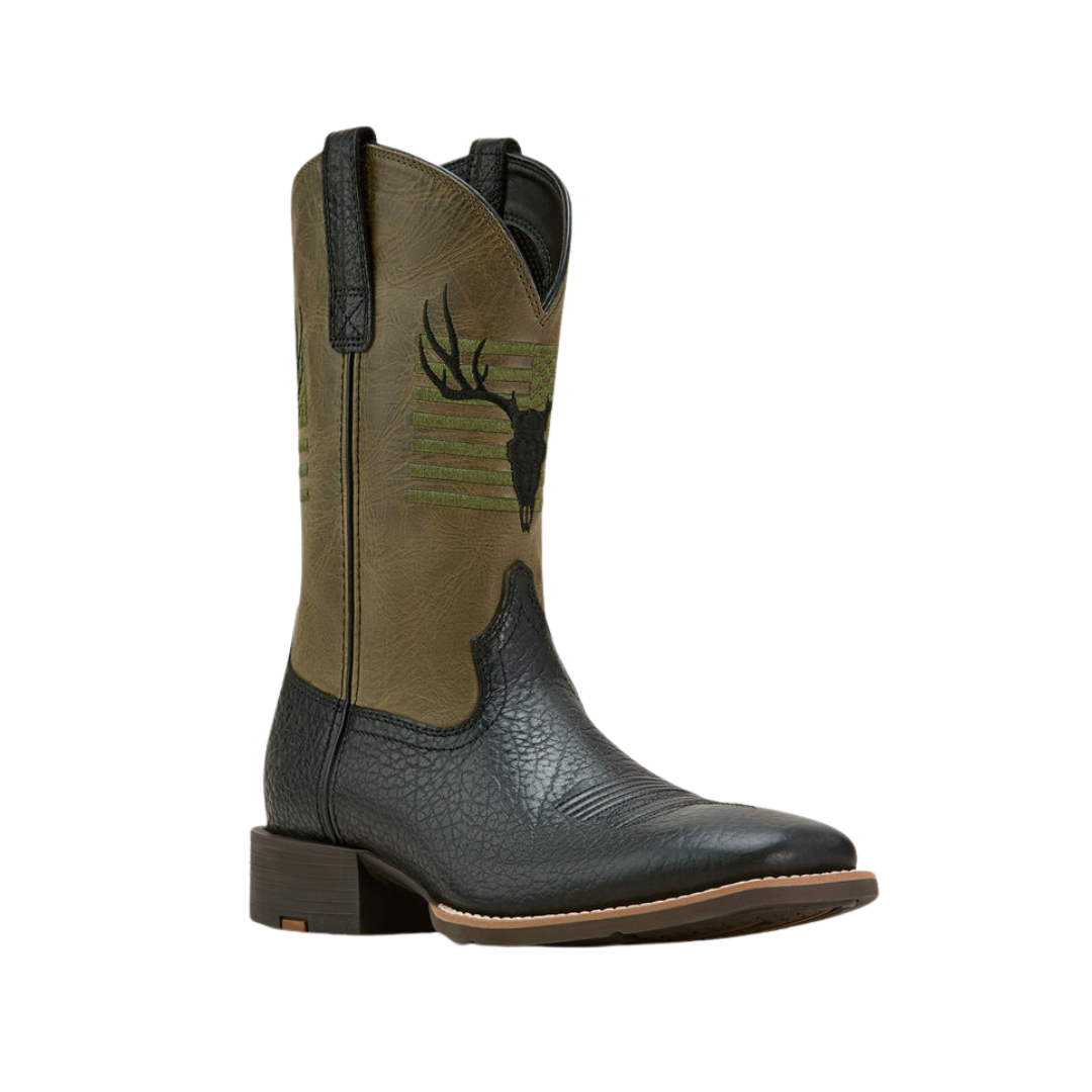 Ariat Men's Sport Antlers Wide Square Toe Cowboy Boot