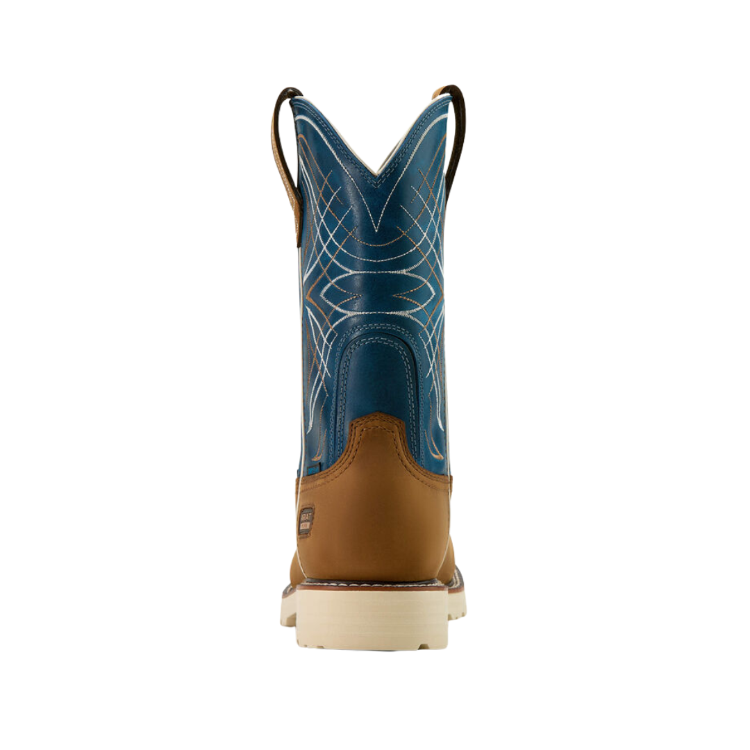 Ariat Men's Activator Steel Work Dusted Brown Basin Blue Boots