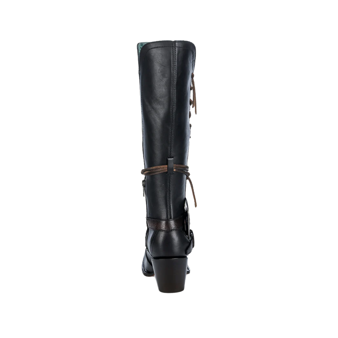 Corral Women's Harness And Lace Tall Top Round Black Boots