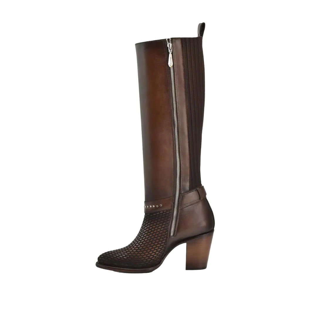 Cuadra Women's Cowhide Honey Round Brown Boots - Premium