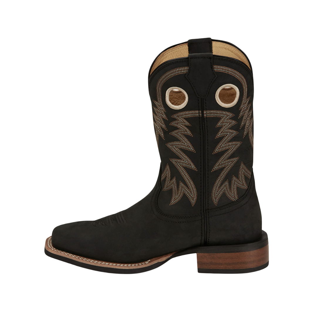 Justin Men's Shane Black Leather Western Boots - Quality Design