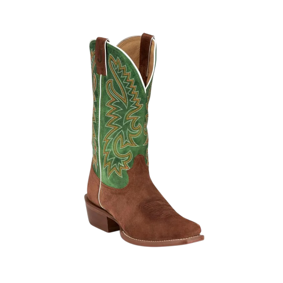 Justin Men's Western Alfalfa Green Goat Boots