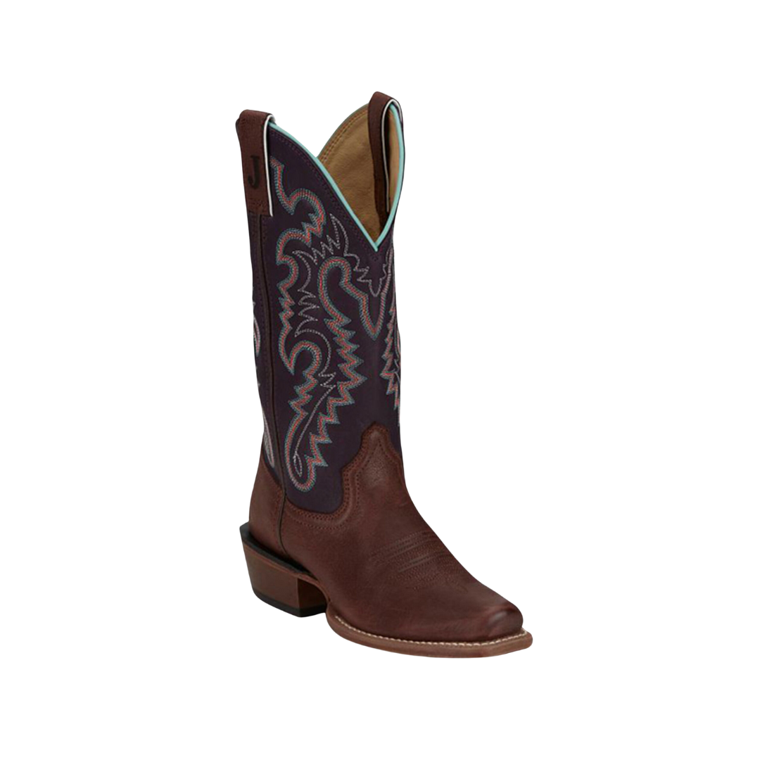 Justin Women's Tall Western Square Dark Brown Boots