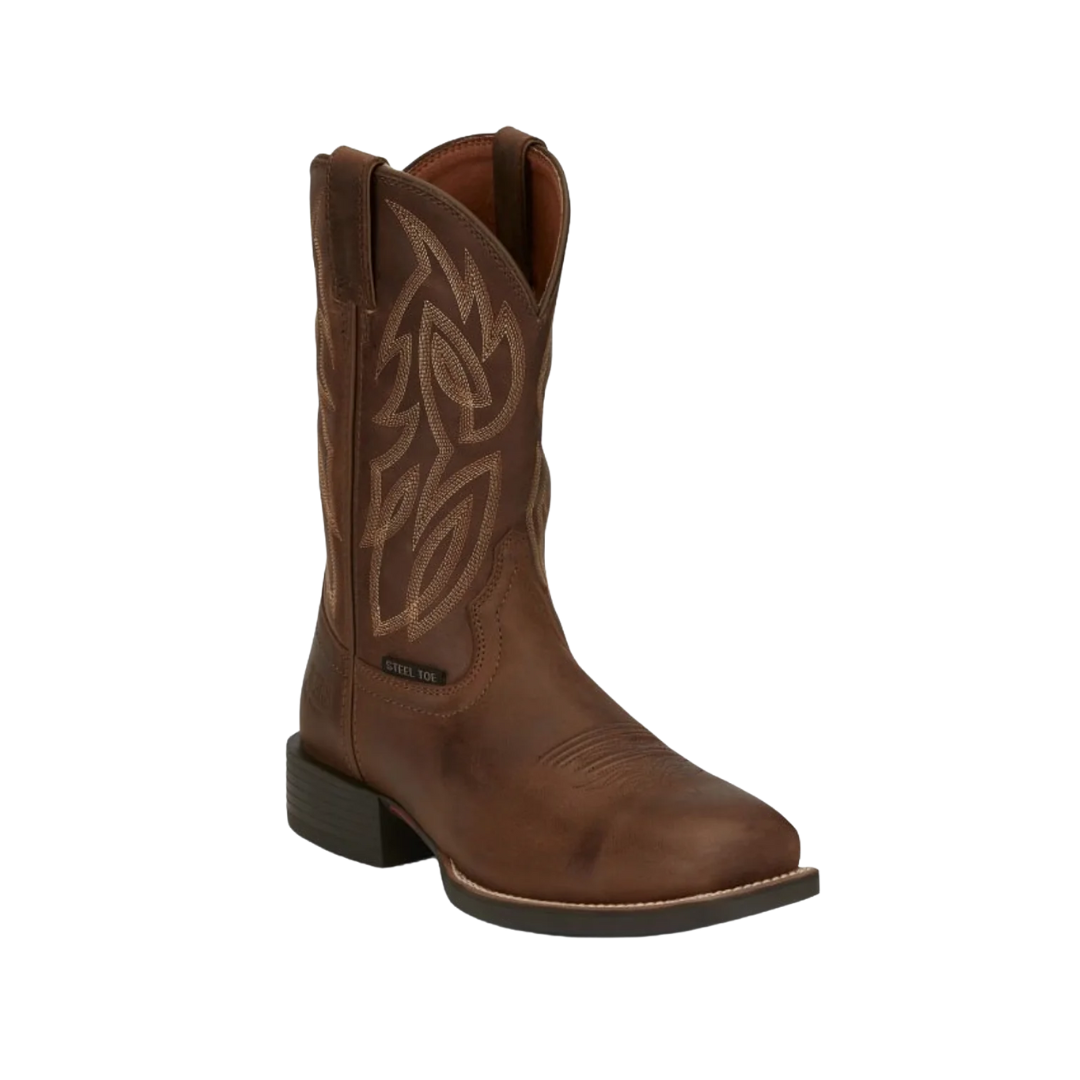 Justin Men's Canter Dusky Western Work Brown Boots