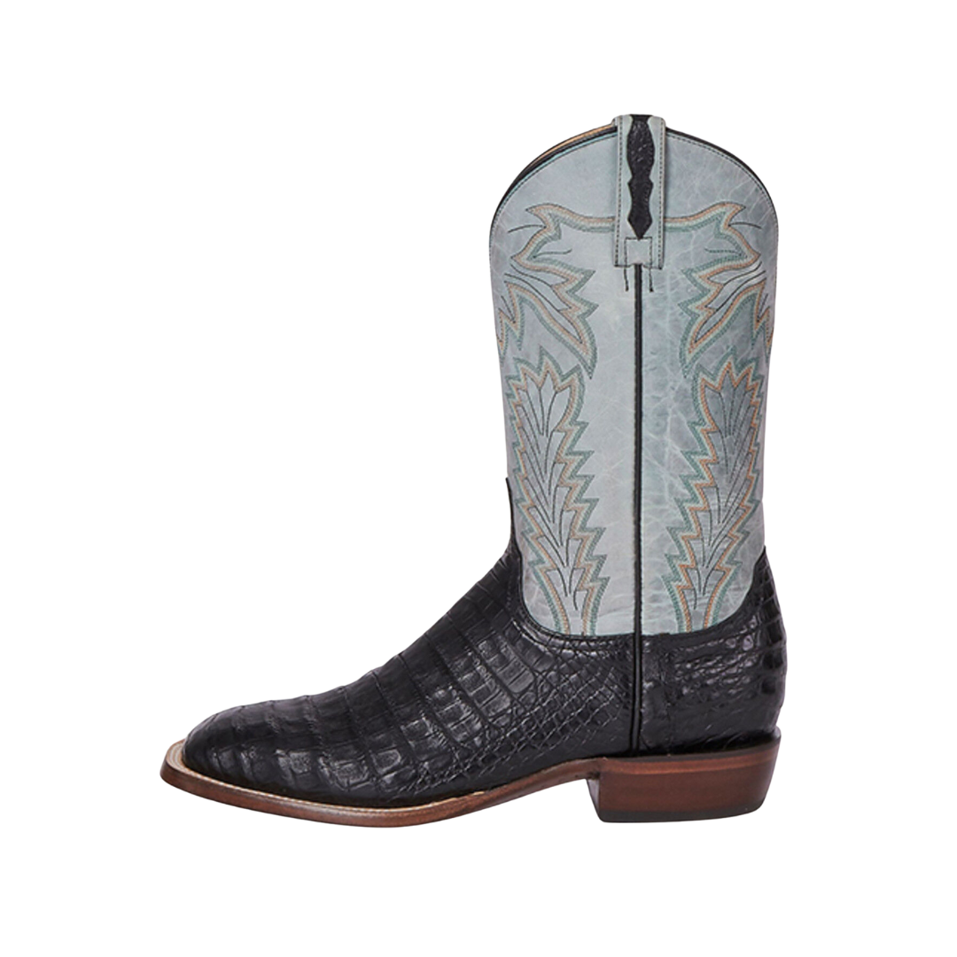 Lucchese Men's Caiman Goat Black Blue Boots