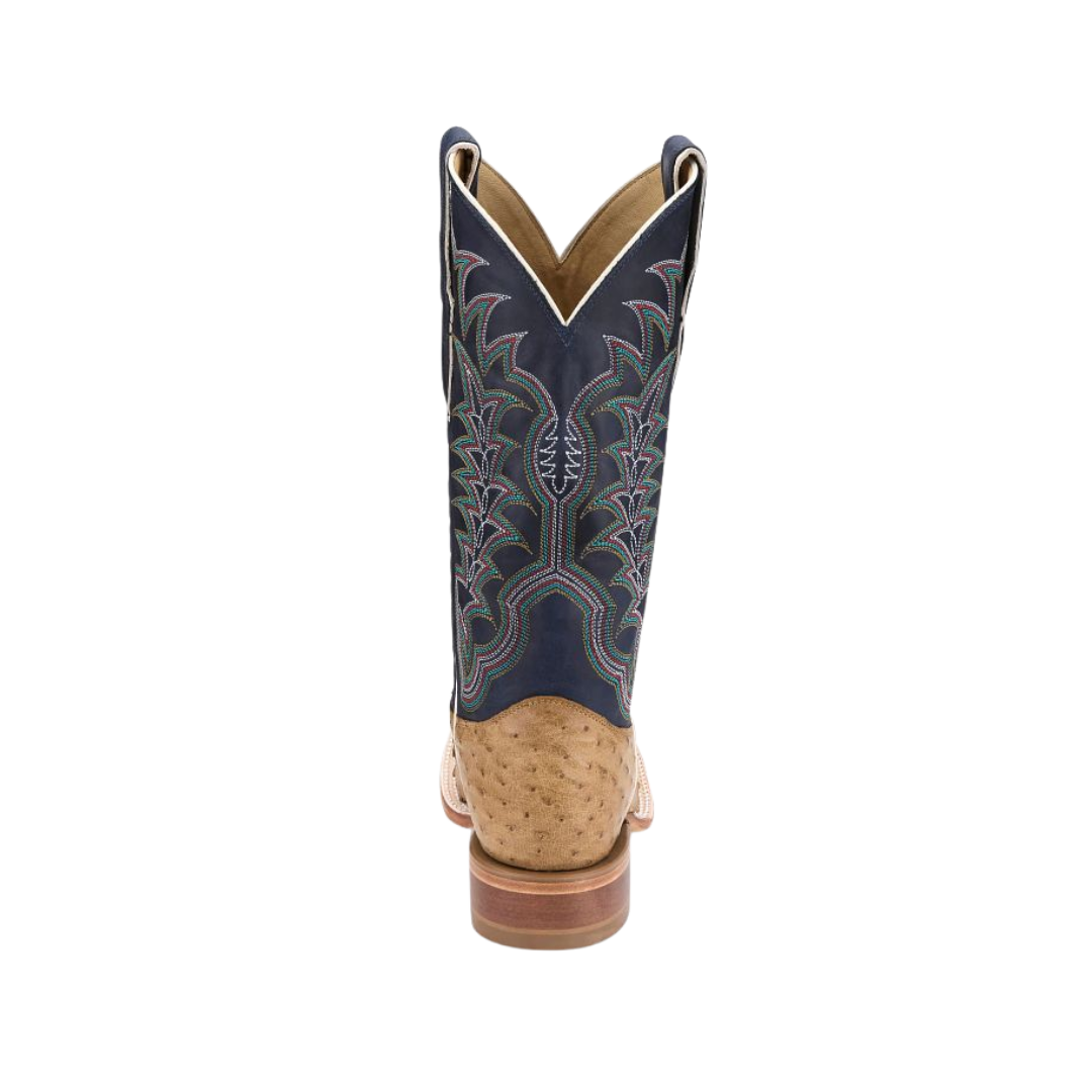 Justin Men's Full Quill Ostrich Antique Saddle Tan Boots
