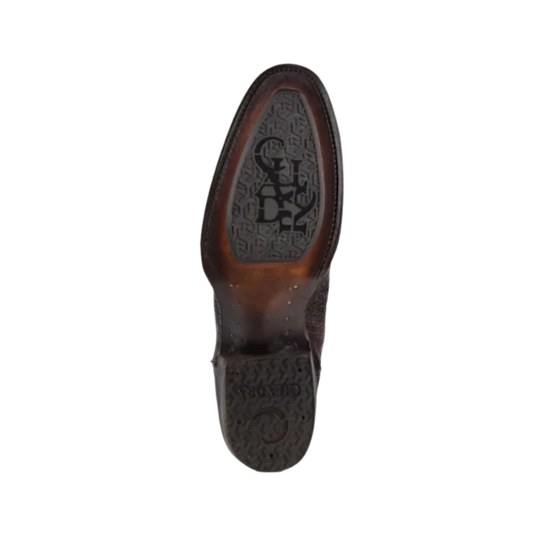 Cuadra Men's Caiman Belly Laser Embroidery Brown Boots