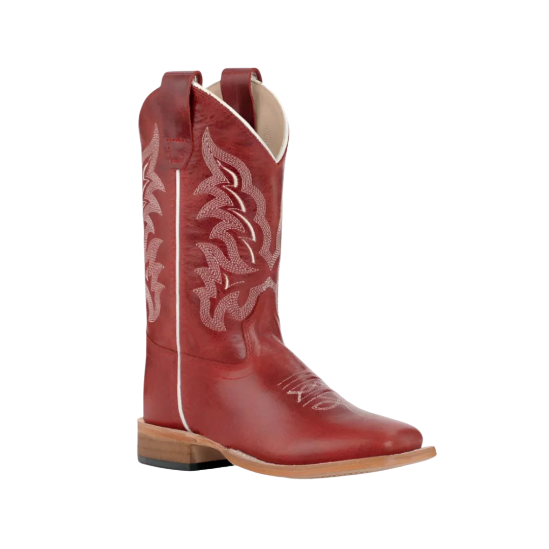 Old West Youth Unisex Goodyear Square Red Boots