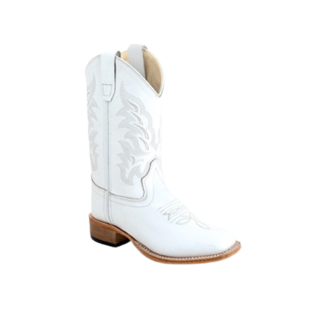Old West Youth Unisex Goodyear Welt White Boots