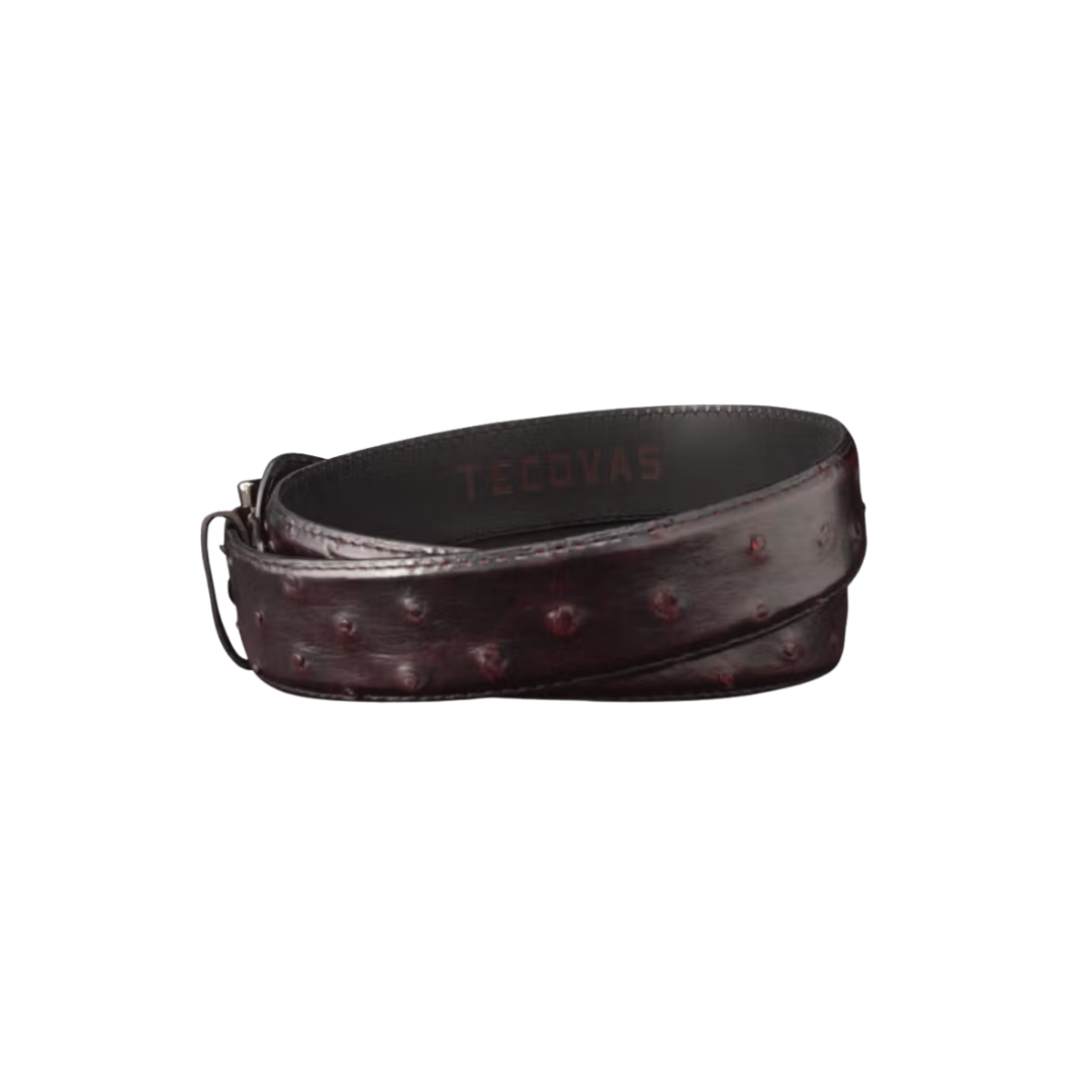 Tecovas Men's Ostrich Black Cherry Belt