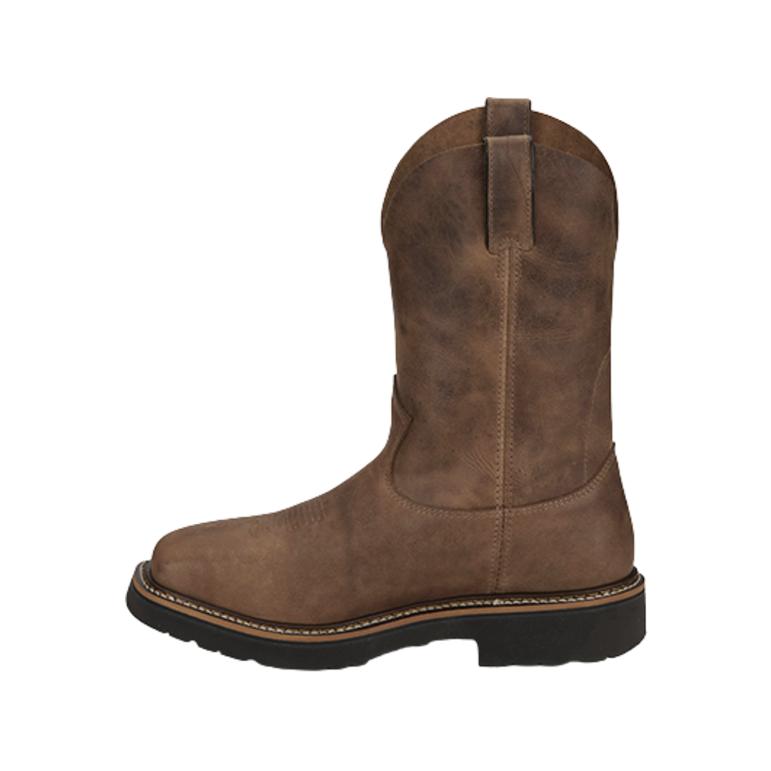 Justin Men's 11 Steel Toe Work Walnut Brown Boots