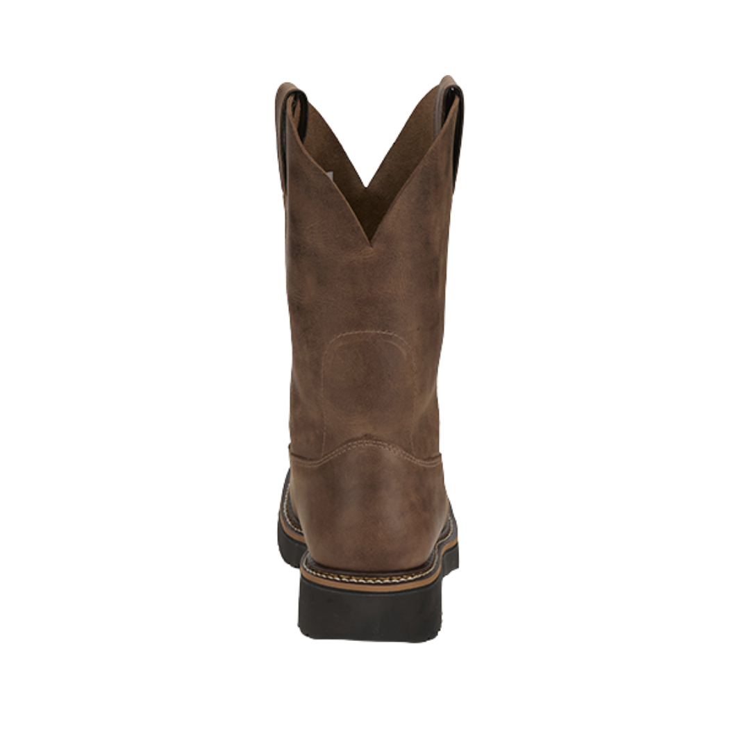 Justin Men's 11 Steel Toe Work Walnut Brown Boots
