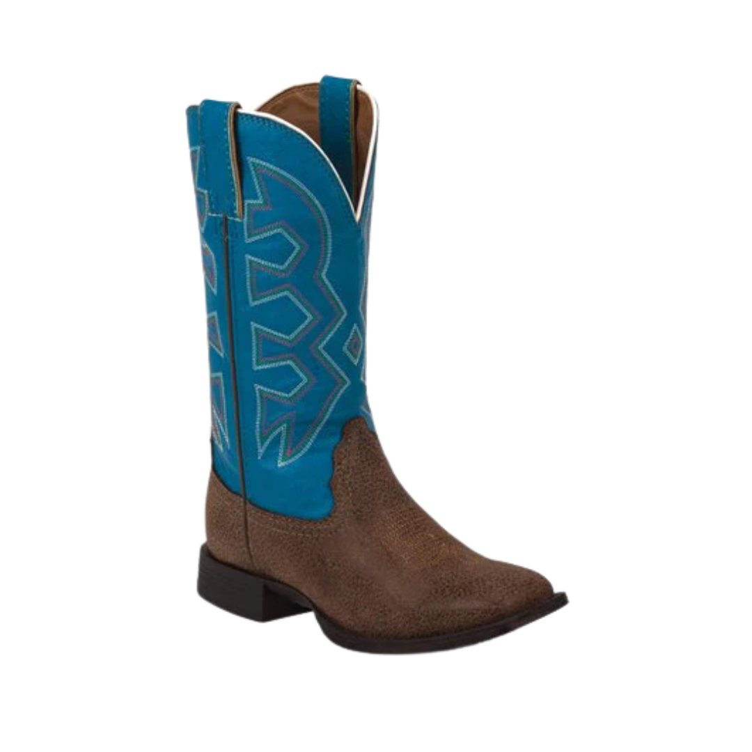 Nocona Youth Boy's Pebble Rodeo Blue Chocolate Boots
