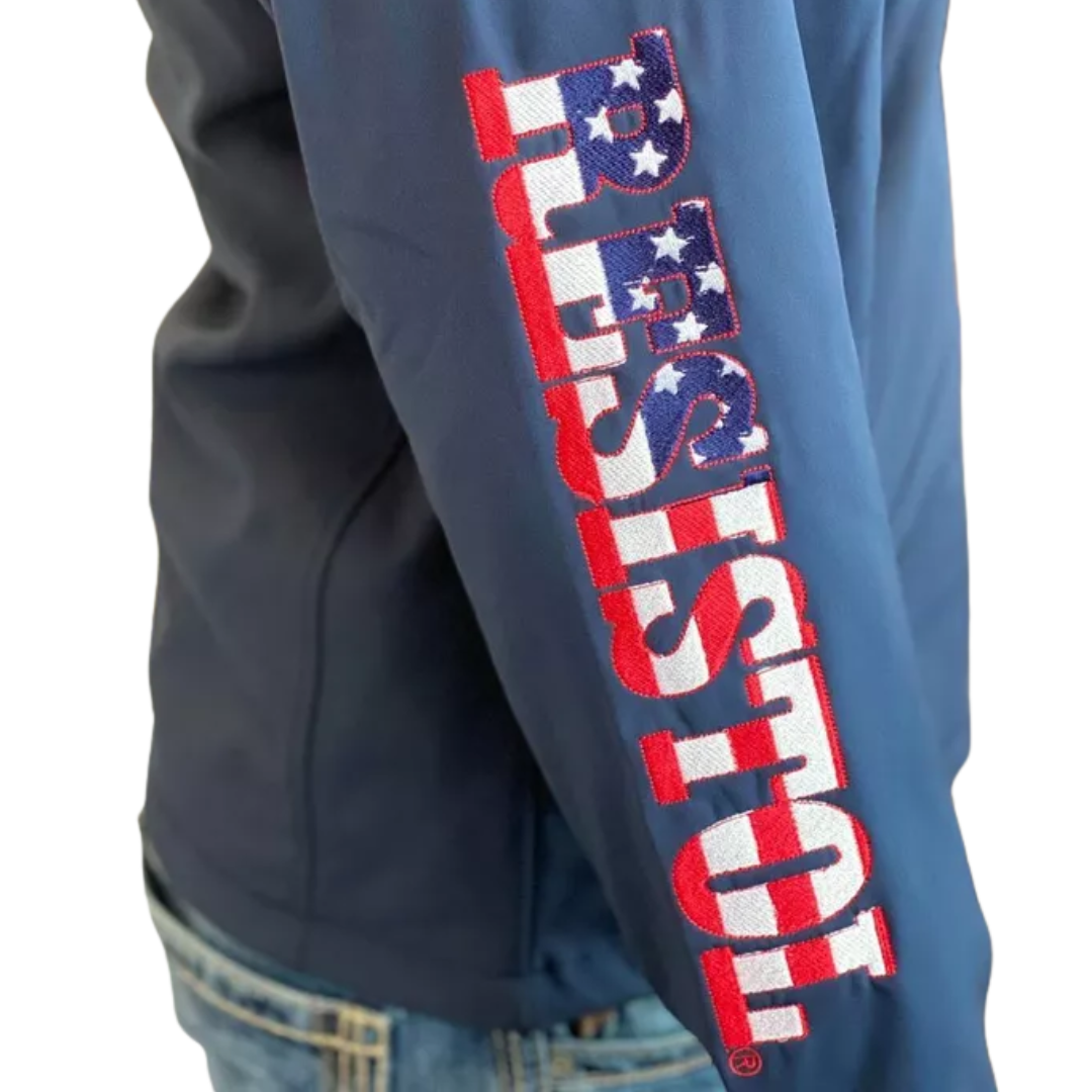 Resistol Men's Usa Softshell Blue Jacket