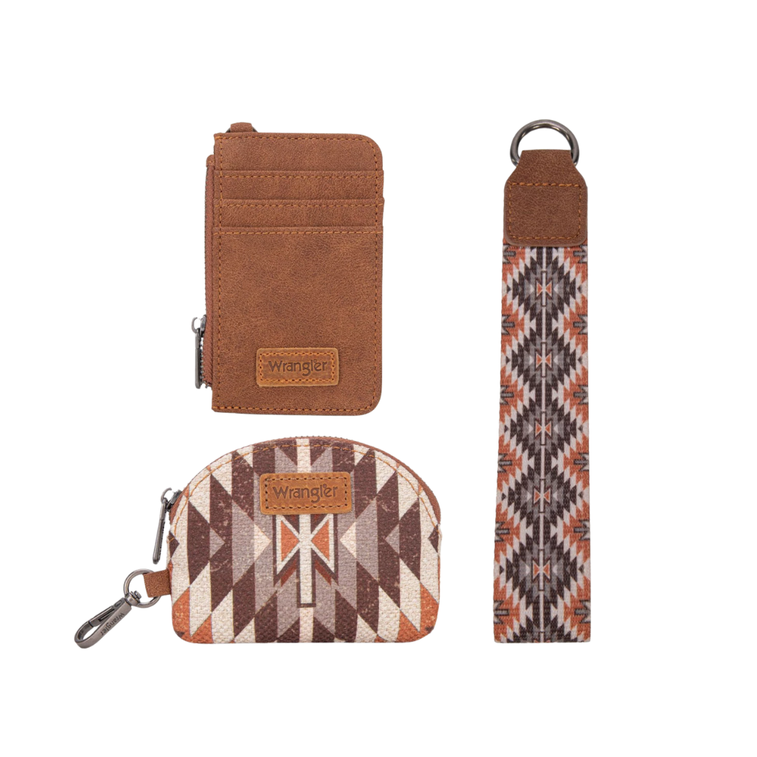 Wrangler Women's Aztec Zip Brown Wallet