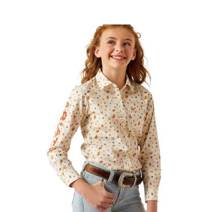 Ariat Youth Girl´s Team Kirby Sienna Allover Print Shirt