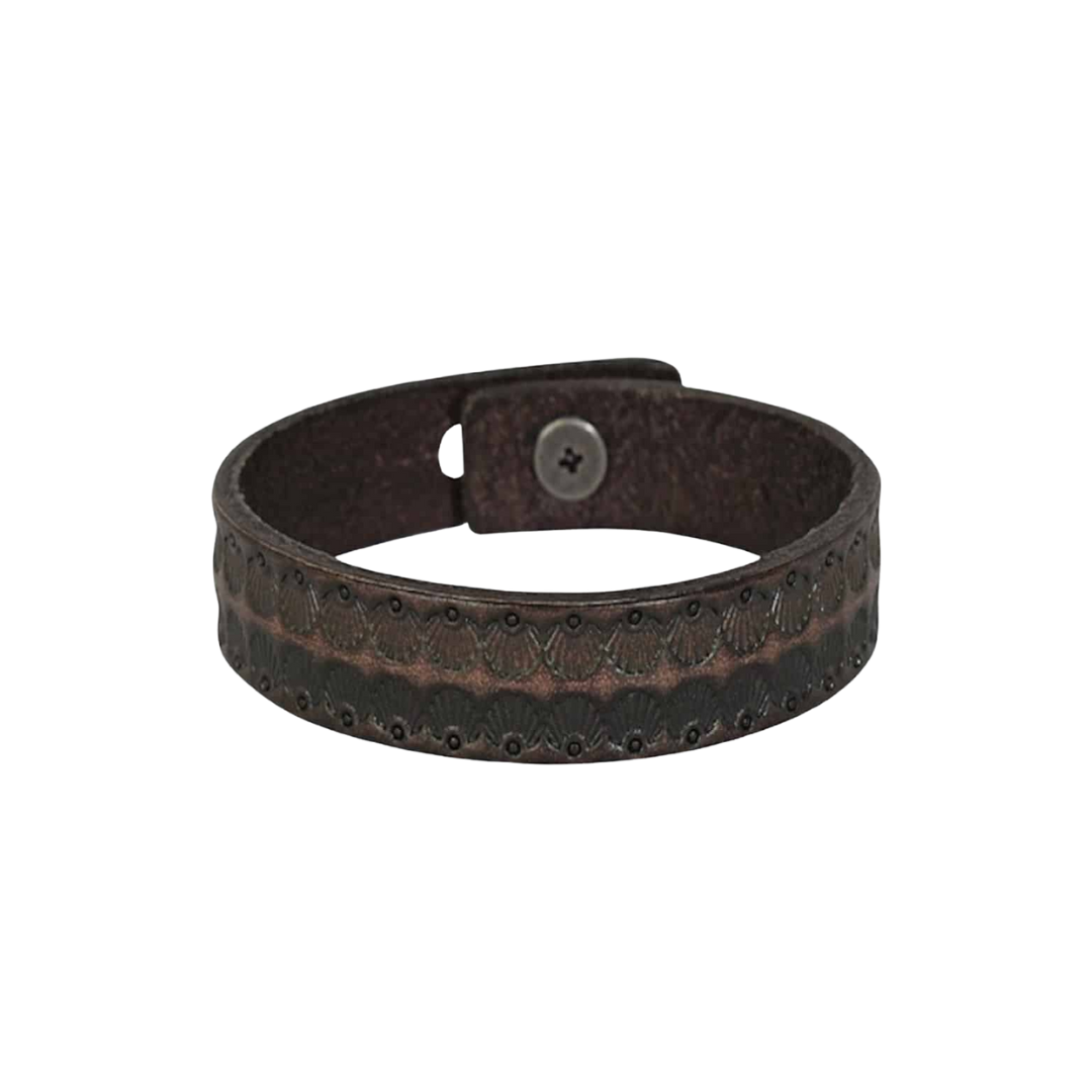 Justin Women's Tooled Leather Brown Bracelet