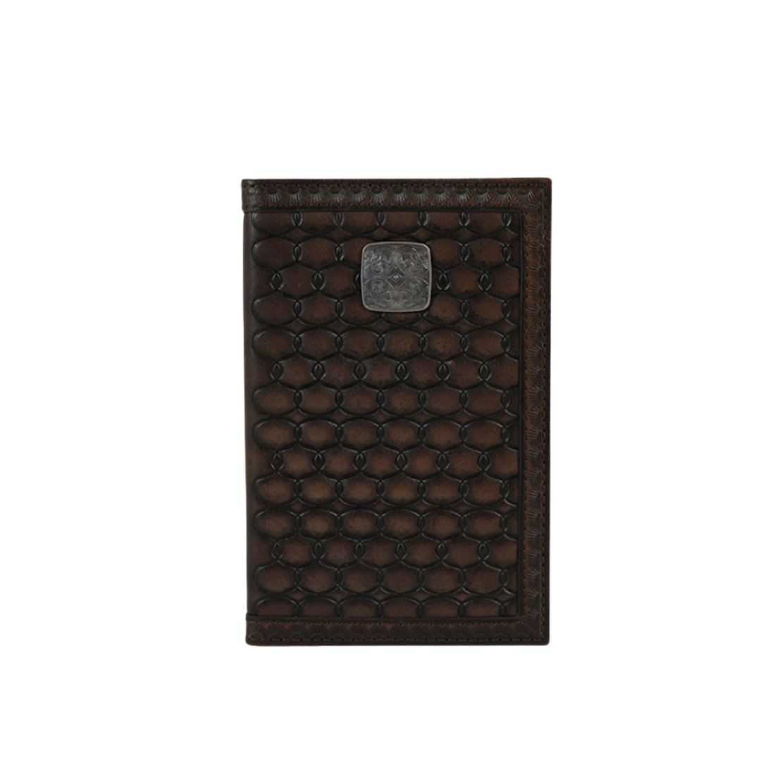 Justin Men's Low Profile Rodeo Tooled Brown Wallet