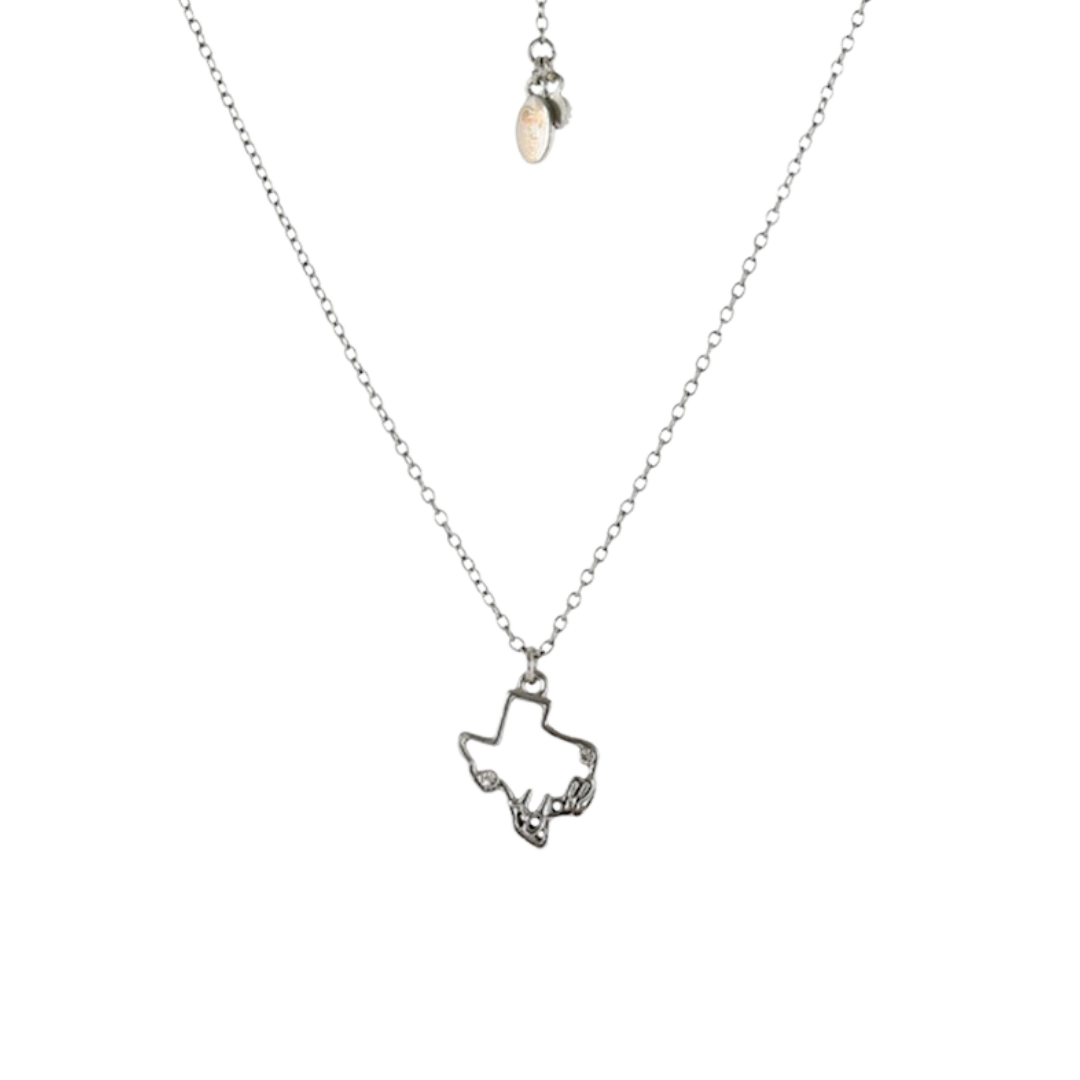 Justin Women's Texas Shaped Charm Grey Necklace