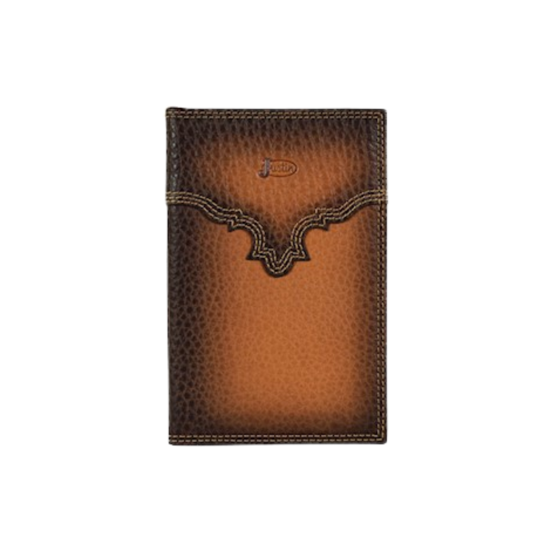 Justin Men's Low Profile Burnished Brown Wallet