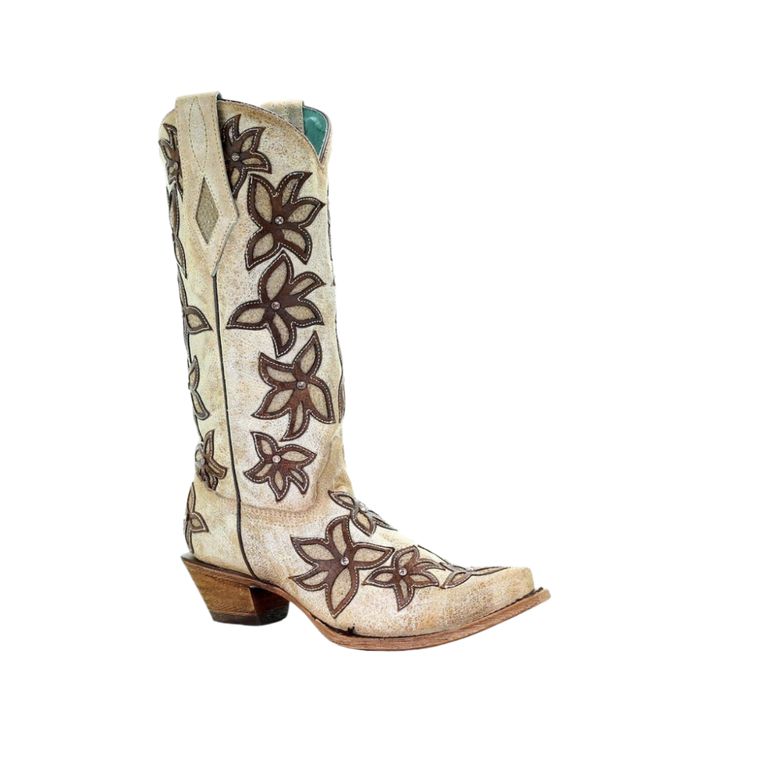 Corral Women's Bone Overlay Light Brown Boots
