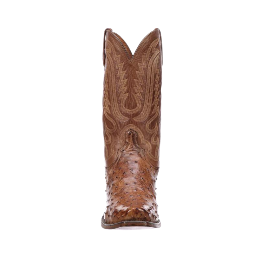 Lucchese Men’s Luke Full Quill Ostrich Brown Boots