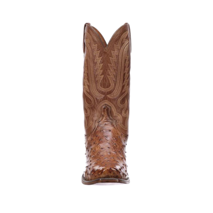 Lucchese Men’s Luke Full Quill Ostrich Brown Boots