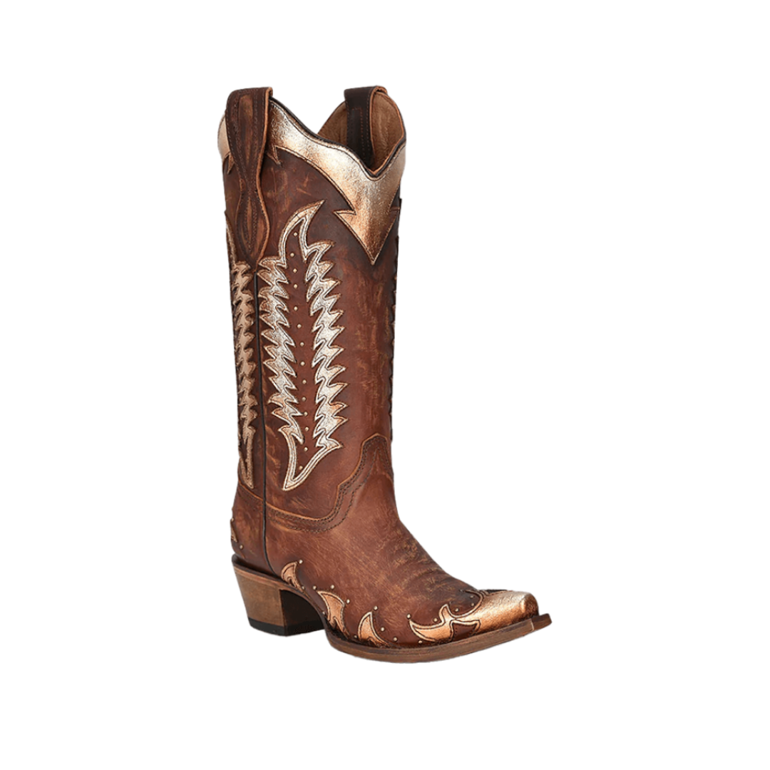Corral Women's Leather Studded Brown Boots