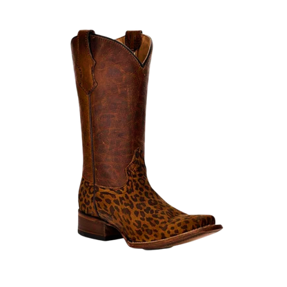 Corral Youth Unisex Leopard Foot Shaft Saddle Brown Boots