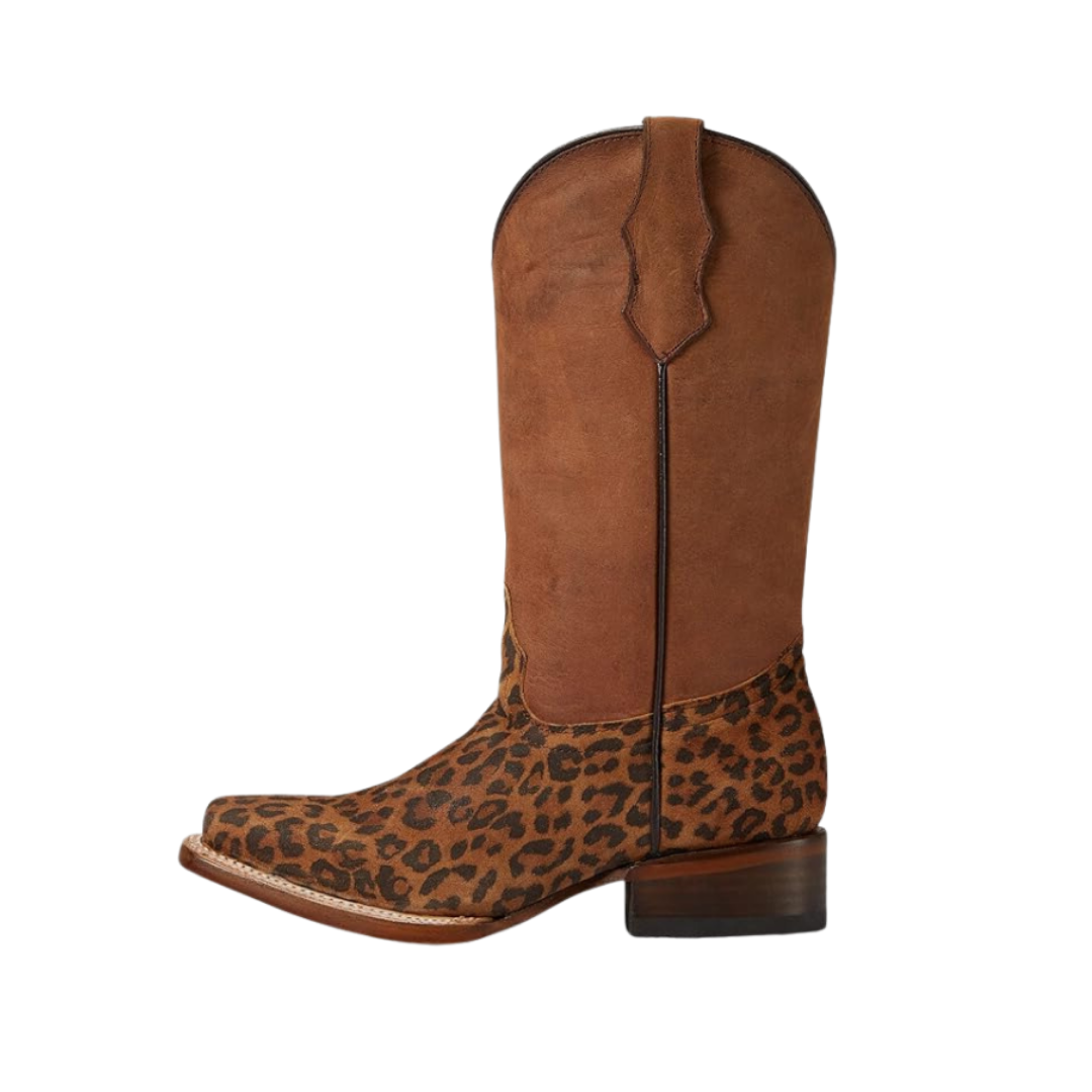 Corral Youth Unisex Leopard Foot Shaft Saddle Brown Boots