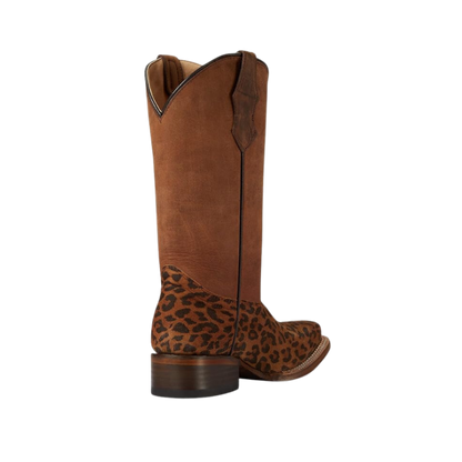 Corral Youth Unisex Leopard Foot Shaft Saddle Brown Boots
