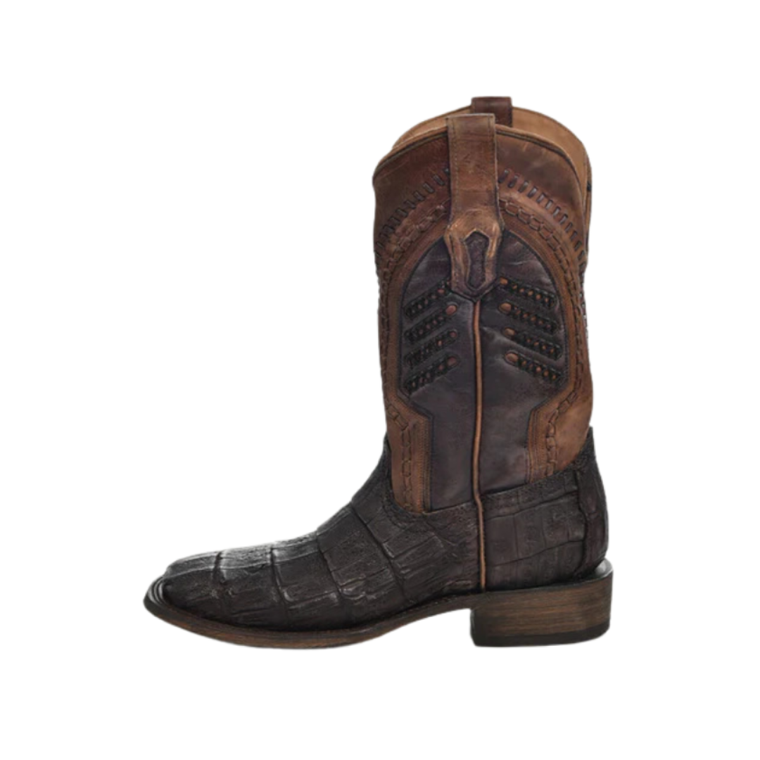 Corral Men's Caiman Embroidery Woven Oil Brown Boots