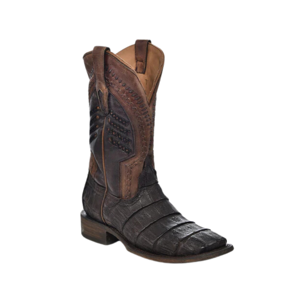 Corral Men's Caiman Embroidery Woven Oil Brown Boots