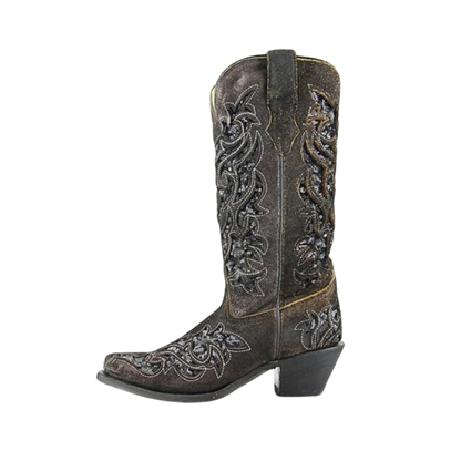 Corral Women's Inlay Sequins Snip Brown Boots