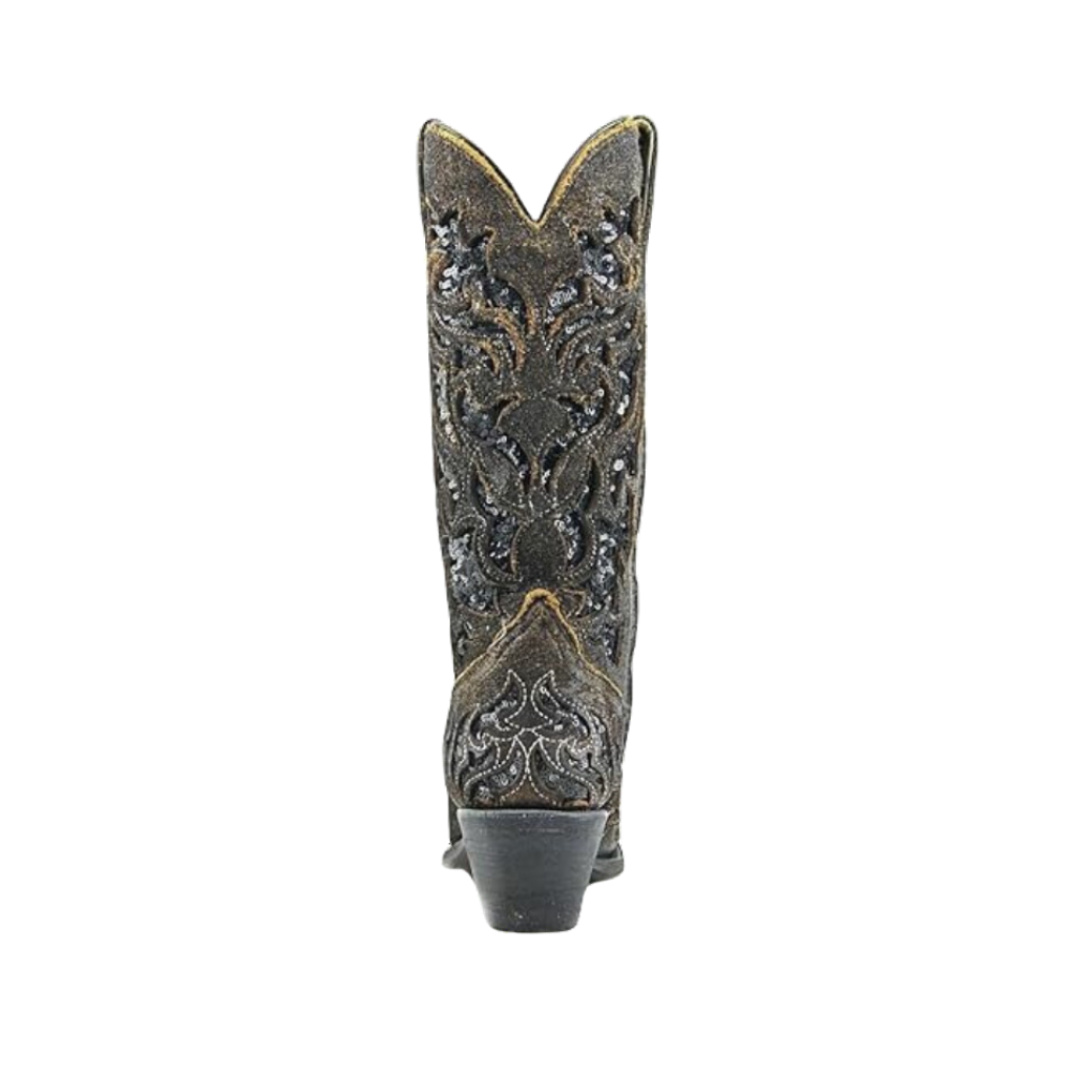 Corral Women's Inlay Sequins Snip Brown Boots