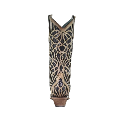 Corral Women's Gold Glitter Inlay Black Boots