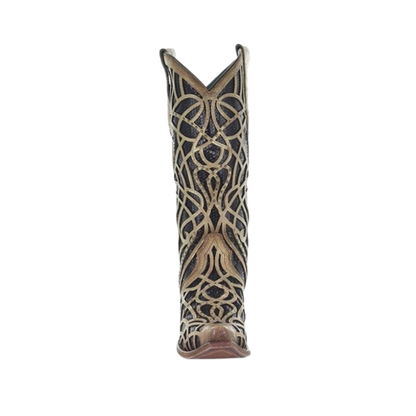 Corral Women's Gold Glitter Inlay Black Boots